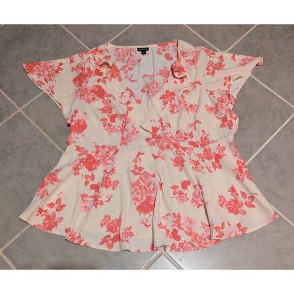 Torrid Georgette ruffle floral print top Plus SZ 1 - Picture 5 of 10
